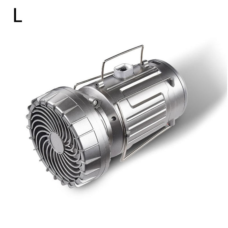 Multi-function Portable Outdoor LED Camping Lantern With Fan. Light Solar Rechargeable